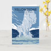 イエローストーン国立公園オールド忠実ヴィンテージ カード (黄色い花)