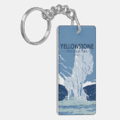 イエローストーン国立公園オールド忠実ヴィンテージ キーホルダー (正面左)