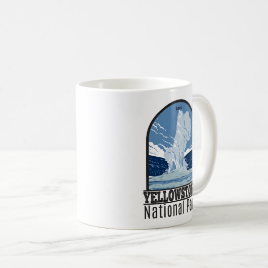 イエローストーン国立公園オールド忠実ヴィンテージ コーヒーマグカップ (正面右)