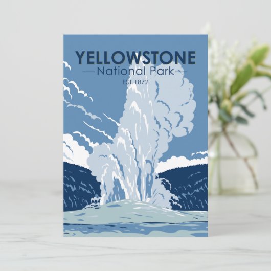 イエローストーン国立公園オールド忠実ヴィンテージ シーズンカード (スタンド正面)