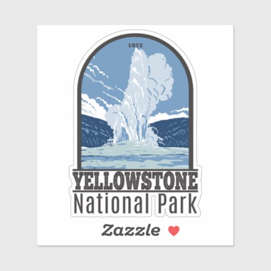 イエローストーン国立公園オールド忠実ヴィンテージ シール (シート)