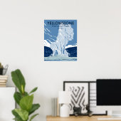 イエローストーン国立公園オールド忠実ヴィンテージ ポスター (ホームオフィス)