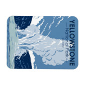 イエローストーン国立公園オールド忠実ヴィンテージ マグネット (横)