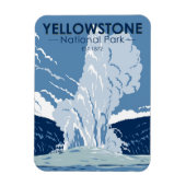 イエローストーン国立公園オールド忠実ヴィンテージ マグネット (縦)