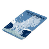 イエローストーン国立公園オールド忠実ヴィンテージ マグネット (左側)