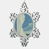 イエローストーン国立公園オールド忠実 スノーフレークピューターオーナメント (右)