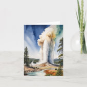 イエローストーン国立公園オールド・忠実な挨拶 カード (正面)