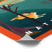 イエローストーン国立公園カッコいい旅行カラフル芸術 ポスター (角)