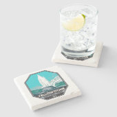 イエローストーン国立公園キャッスルゲイザーヴィンテージ ストーンコースター (横)