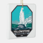 イエローストーン国立公園キャッスルゲイザーヴィンテージ セラミックオーナメント (右)