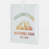 イエローストーン国立公園グラディエントハイキングキャンプ ガラスオーナメント (正面左)