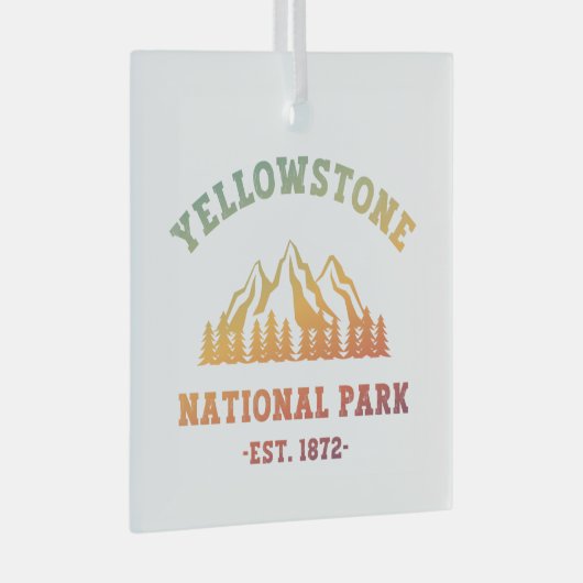 イエローストーン国立公園グラディエントハイキングキャンプ ガラスオーナメント (正面右)