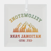 イエローストーン国立公園グラディエントハイキングキャンプ ガラスオーナメント (裏面)