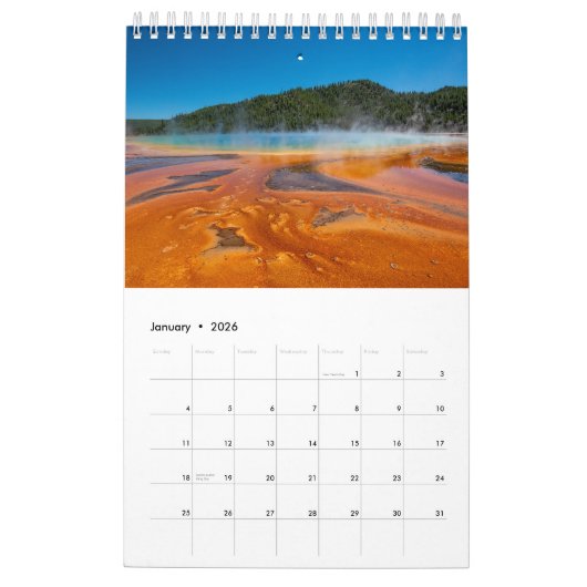 イエローストーン国立公園コレクションウォールカレンダー カレンダー (1月 2026)