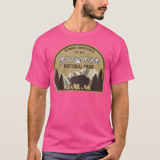 イエローストーン国立公園シャツキャンピングハイキングワヨ Tシャツ