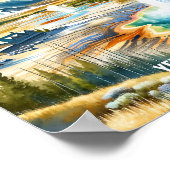 イエローストーン国立公園トラベルウォーター色 ポスター (角)