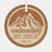 イエローストーン国立公園ハイキングキャンプ ガラスオーナメント (裏面)