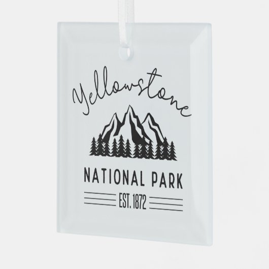 イエローストーン国立公園ハイキングキャンプ ガラスオーナメント (正面左)