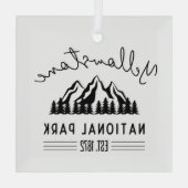 イエローストーン国立公園ハイキングキャンプ ガラスオーナメント (裏面)