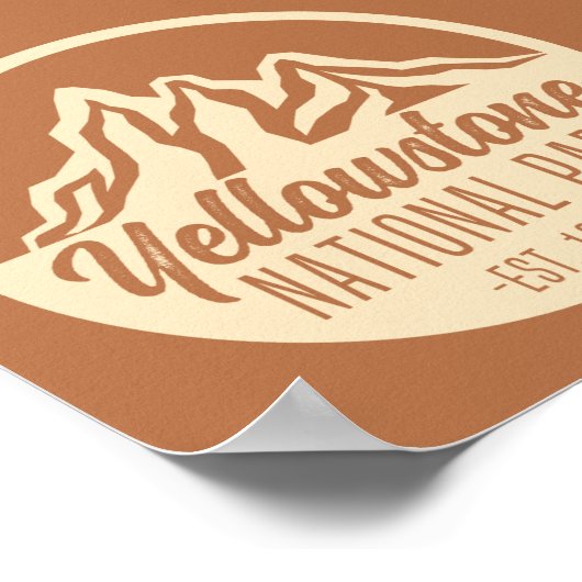 イエローストーン国立公園ハイキングキャンプ ポスター (角)