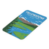 イエローストーン国立公園ハイデンバレーヴィンテージ マグネット (左側)