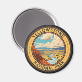 イエローストーン国立公園ハイデンバレー旅行芸術 マグネット (正面/裏面)