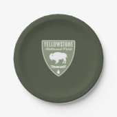 イエローストーン国立公園ビソン ペーパープレート (正面)