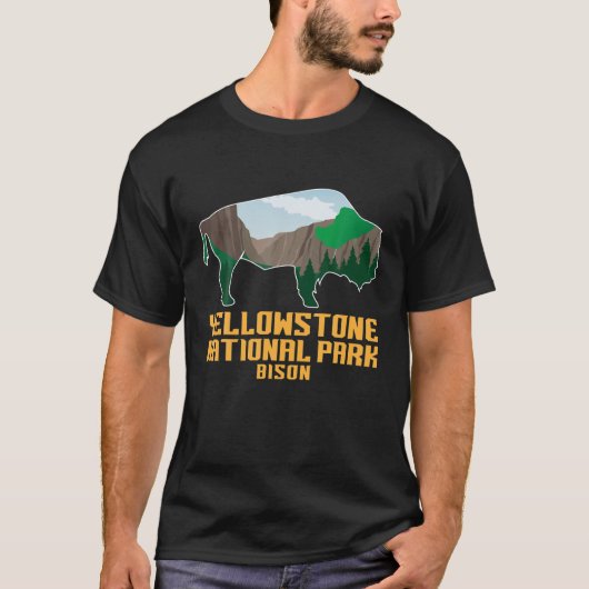 イエローストーン国立公園ビソンUSAパーク Tシャツ (正面)