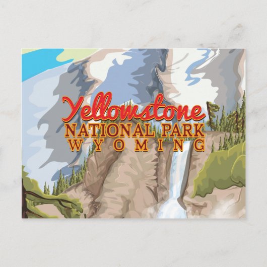 イエローストーン国立公園ビンテージポスター ポストカード (正面)