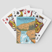 イエローストーン国立公園ファイアホール滝ヴィンテージ トランプ (裏面)