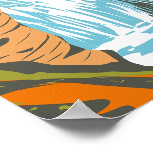 イエローストーン国立公園ファイアホール滝ヴィンテージ ポスター (角)