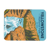 イエローストーン国立公園ファイアホール滝ヴィンテージ マグネット (横)