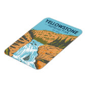 イエローストーン国立公園ファイアホール滝ヴィンテージ マグネット (左側)