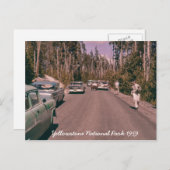 イエローストーン国立公園ベアーミッドセンチュリー車 ポストカード (正面/裏面)