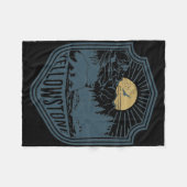 イエローストーン国立公園ベア自然ハイキングオウド フリースブランケット (正面(横))