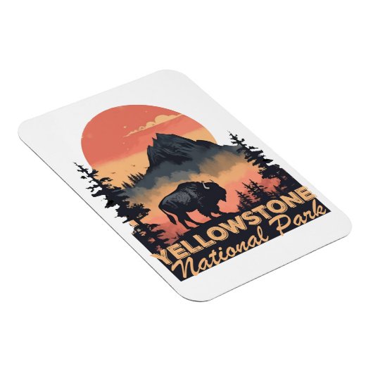 イエローストーン国立公園マウンテントラベルフォト マグネット (右側)