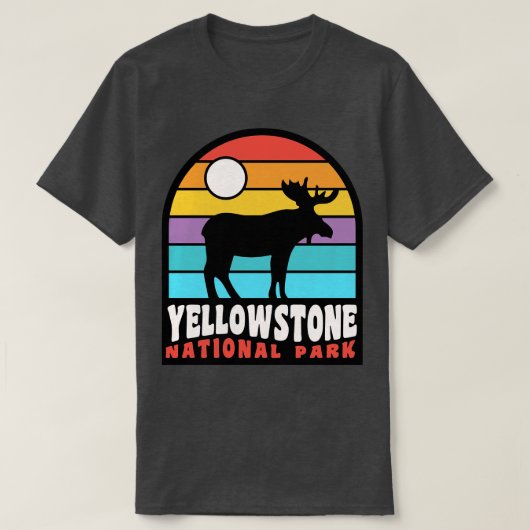 イエローストーン国立公園ムースバッジ Tシャツ (デザイン正面)