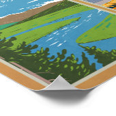 イエローストーン国立公園ランドマークコラージュ ポスター (角)