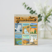 イエローストーン国立公園ランドマークコラージュ ポストカード (スタンド正面)