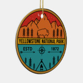 イエローストーン国立公園レトロワイオミングUSAビソン セラミックオーナメント (右)
