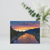 イエローストーン国立公園ワイオミンアットサンセットストリーム ポストカード (スタンド正面)