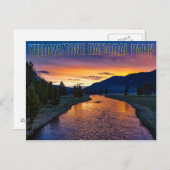イエローストーン国立公園ワイオミンアットサンセットストリーム ポストカード (正面/裏面)