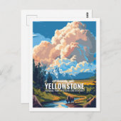 イエローストーン国立公園ワイオミングとモンタナ ポストカード (正面/裏面)