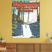 イエローストーン国立公園ワイオミング旅行ポスター キャンバスプリント (インサイチュ (リビング))