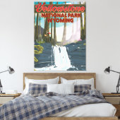 イエローストーン国立公園ワイオミング旅行ポスター キャンバスプリント (インサイチュ (寝室))