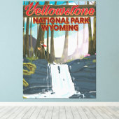 イエローストーン国立公園ワイオミング旅行ポスター キャンバスプリント (インサイチュ (ウッドフロア))