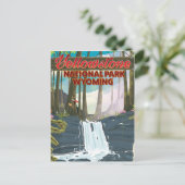 イエローストーン国立公園ワイオミング旅行ポスター ポストカード (スタンド正面)
