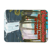 イエローストーン国立公園ワイオミング旅行ポスター マグネット (横)