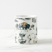 イエローストーン国立公園ワイルドライフパターン コーヒーマグカップ (中央)