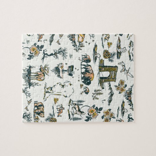 イエローストーン国立公園ワイルドライフパターン ジグソーパズル (横)